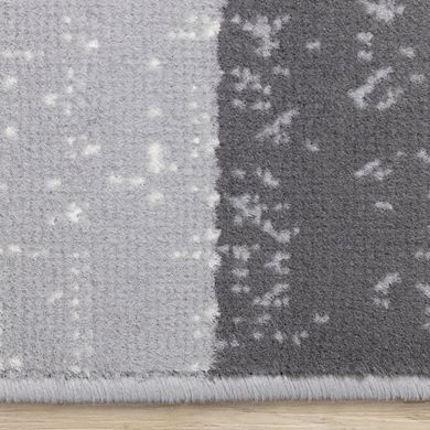 Functional Style Yellow Grey Geometric Blocks Rug, 4'7" x 6'7"