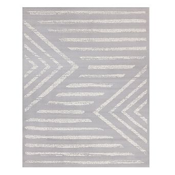 Functional Style Grey White Modern Area Rug