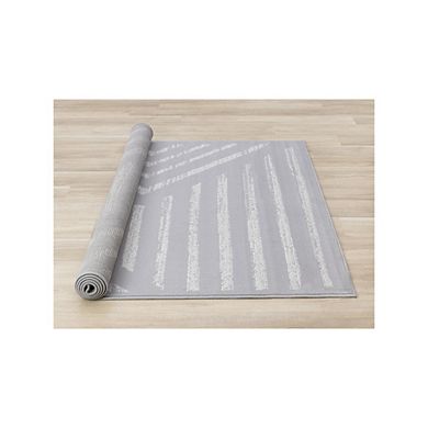 Functional Style Grey White Modern Area Rug