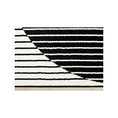 Functional Style Black White Modern Rug