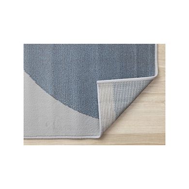 Functional Style Blue Grey White Modern Abstract Rug