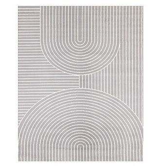Functional Style Grey White Modern Arches Rug