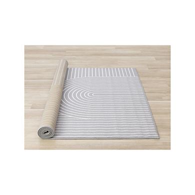 Functional Style Grey White Modern Arches Rug