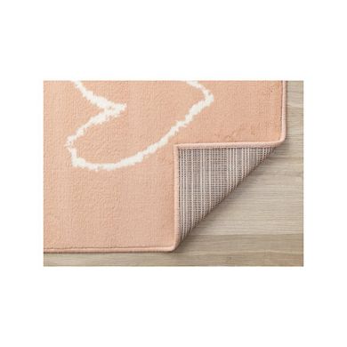 Functional Kids Pink Cream Playing Board Rug