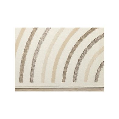 Functional Style Cream Beige Curves Rug
