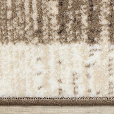 Functional Style Brown Beige Abstract Geometric Rug