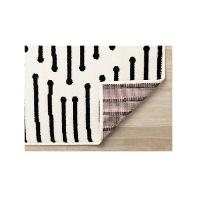 Functional Style Black White Geometric Area Rug