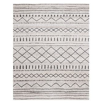 Lumos Grey White Patterned Rug
