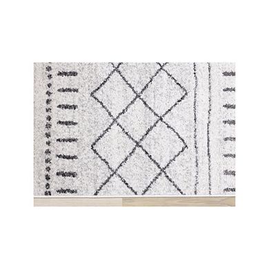 Lumos Grey White Patterned Rug