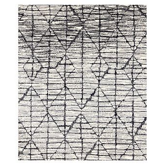 Functional Style Grey Black Faded Diamonds Rug, 4'7" x 6'7"