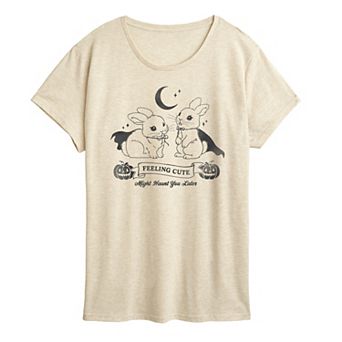 Women's Feeling Cute Might Haunt You Later Halloween Graphic Tee