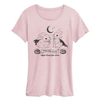 Women's Feeling Cute Might Haunt You Later Halloween Graphic Tee