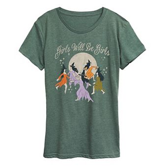 Women's Will Be Girls Witches Halloween Graphic Tee