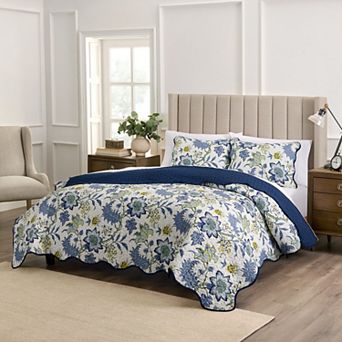 Waverly Maldives 3 pc Cotton Quilt Set with Shams