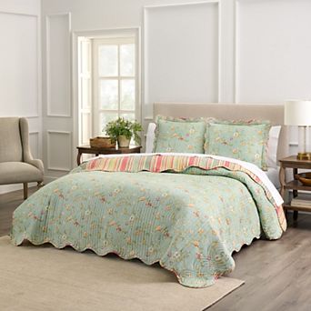 Waverly Garden Glitz 3 pc Cotton Bedspread Set with Shams