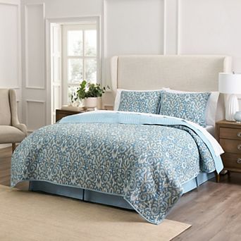 Waverly Kensington 4 pc Cotton Quilt Set with Bed Skirt