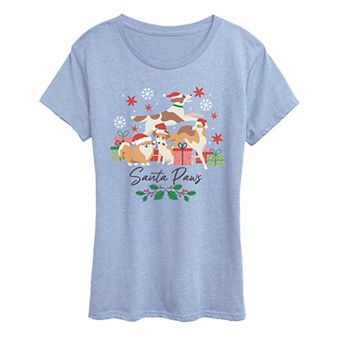 Women's Santa Paws Christmas Graphic Tee