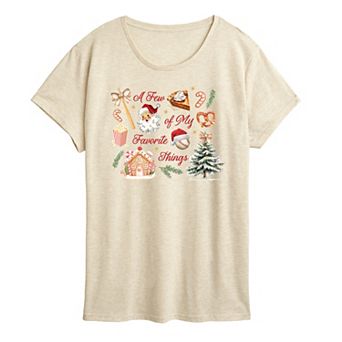 Women's A Few Of My Favorite Things Christmas & Baseball Graphic Tee