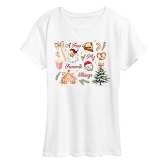 Women's A Few Of My Favorite Things Christmas & Baseball Graphic Tee