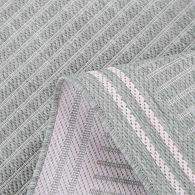 Sonoma Goods For Life® Border Stripe Indoor / Outdoor Throw or Area Rug