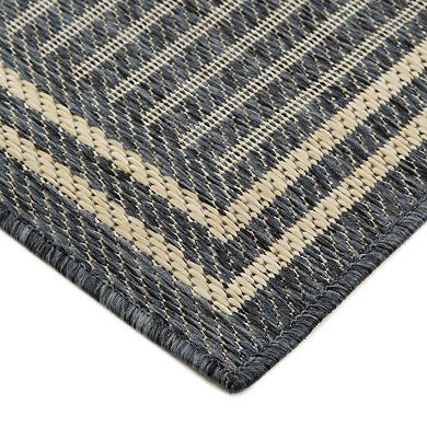Sonoma Goods For Life® Border Stripe Indoor / Outdoor Throw or Area Rug