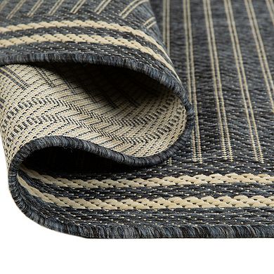 Sonoma Goods For Life® Border Stripe Indoor / Outdoor Throw or Area Rug