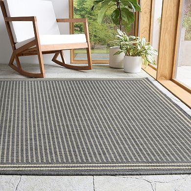 Sonoma Goods For Life® Border Stripe Indoor / Outdoor Throw or Area Rug
