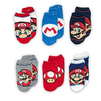 Boys 4-10 Super Mario 6 pk No-Show Socks