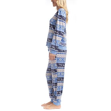 Women's MUK LUKS Mountain Vibes Silky Velour Pajama Top & Pajama Bottoms Set