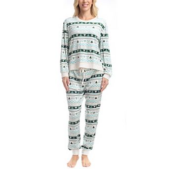 Women's MUK LUKS Mountain Vibes Silky Velour Pajama Top & Pajama Bottoms Set
