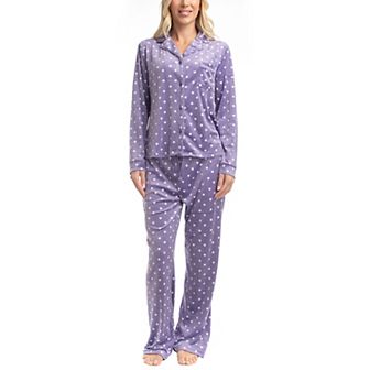 Women's MUK LUKS Lovely Gems Silky Velour Pajama Top & Pajama Bottoms Set