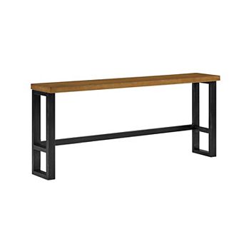 Linon Hawkford Sofa Bar Table with Wood Top and Metal Base