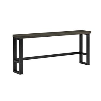 Linon Hawkford Sofa Bar Table with Wood Top and Metal Base