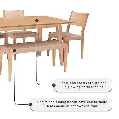 Linon Cadence 6-pc. Dining Set with Handwoven Rope Seats