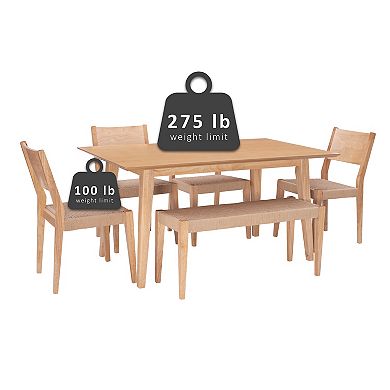 Linon Cadence 6-pc. Dining Set with Handwoven Rope Seats