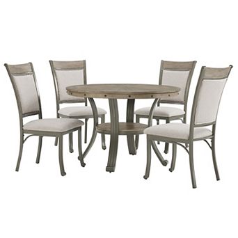 Linon Franklin Dining Table & Upholstered Chairs 5 pc Set