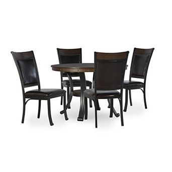 Linon Franklin Dining Table & Upholstered Chairs 5 pc Set