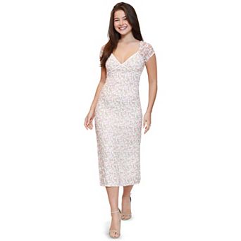 Juniors' madden girl Cap Sleeve Floral Lace Midaxi Dress