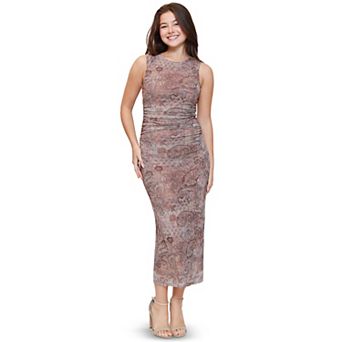 Juniors' madden girl Ruched Midaxi Sleeveless Dress