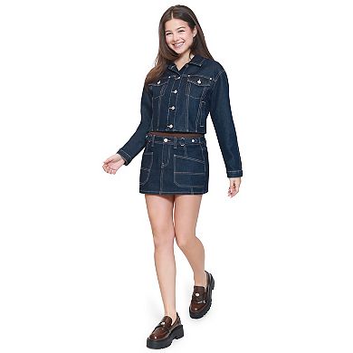Juniors' madden girl Oversized Cropped Denim Jacket