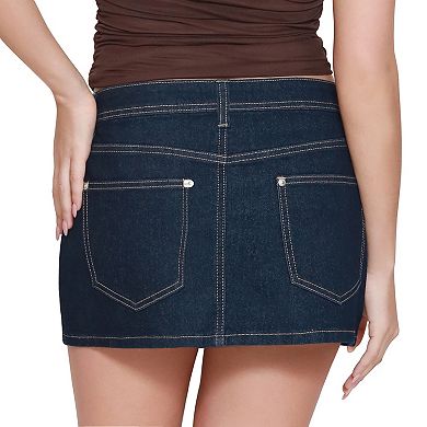 Juniors' madden girl Denim Skirt with Patch Pockets