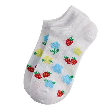 Women's Strawberry Floral No-Show Socks