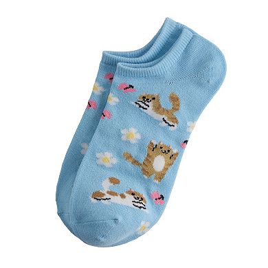 Women's Cats & Butterflies No-Show Socks