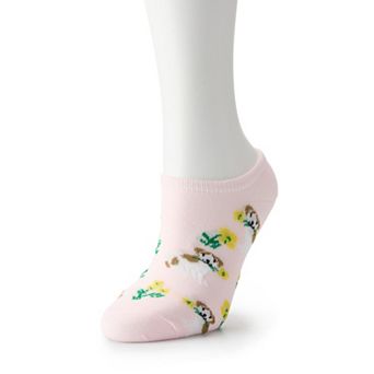 Women's Floral Dog No-Show Socks
