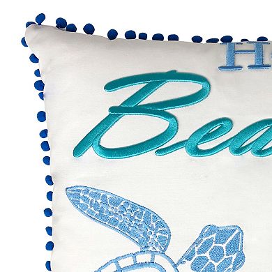 Harper Loft Hello Beach Embroidered Throw Pillow