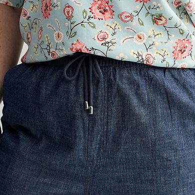 Plus Size Croft & Barrow® Utility Twill Pull On Capris