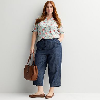 Plus Size Croft & Barrow® Utility Twill Pull On Capris