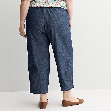 Plus Size Croft & Barrow® Utility Twill Pull On Capris