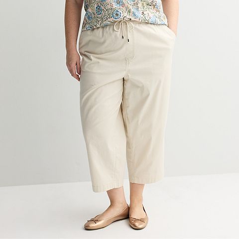 Женские брюки-капри Croft & Barrow Utility Twill больших размеров
