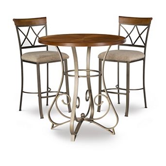 Linon Hamilton 3 pc Pub Set with Cushioned Stools